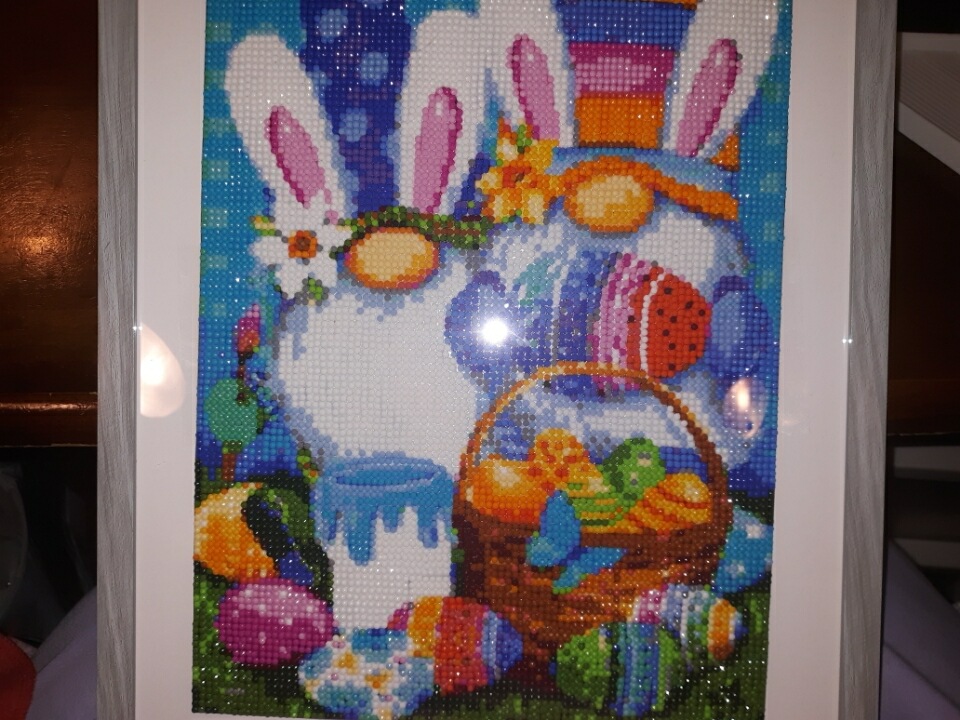 Gray Framed Easter Gnome Diamond Painting - All Abilities Market